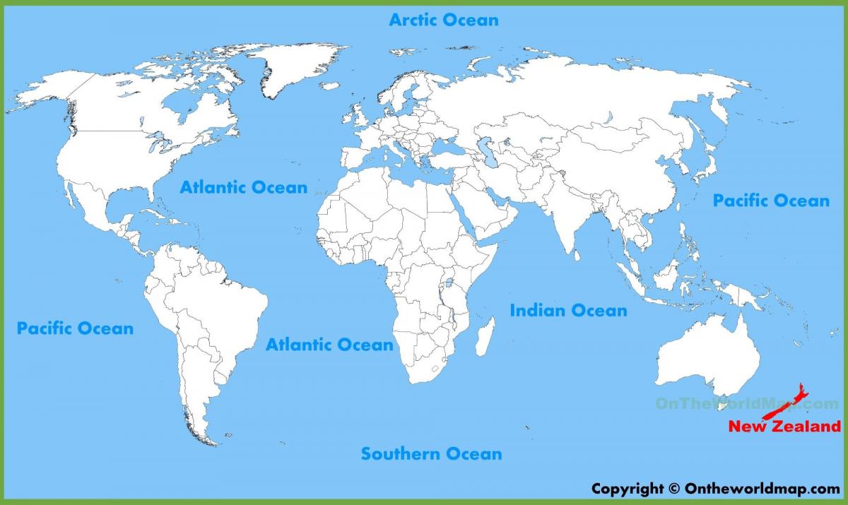 нова локација Зеланд на мапи света