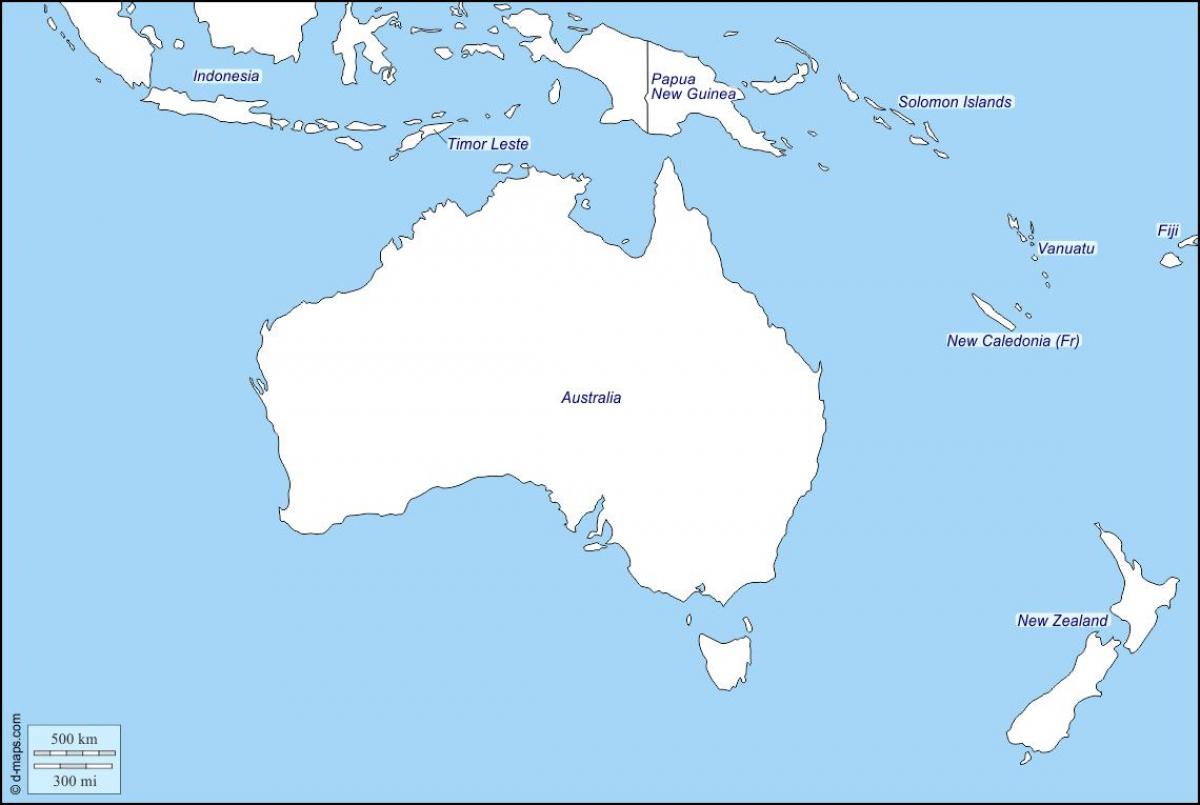 обликовање карта Аустралије и Новог Зеланда