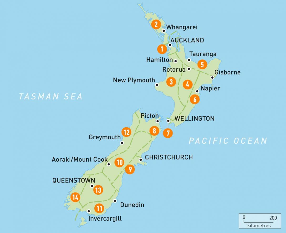 Окланд на Новом Зеланду мапи