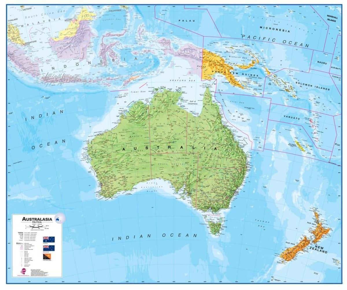 Аустралија, Нови Зеланд карта