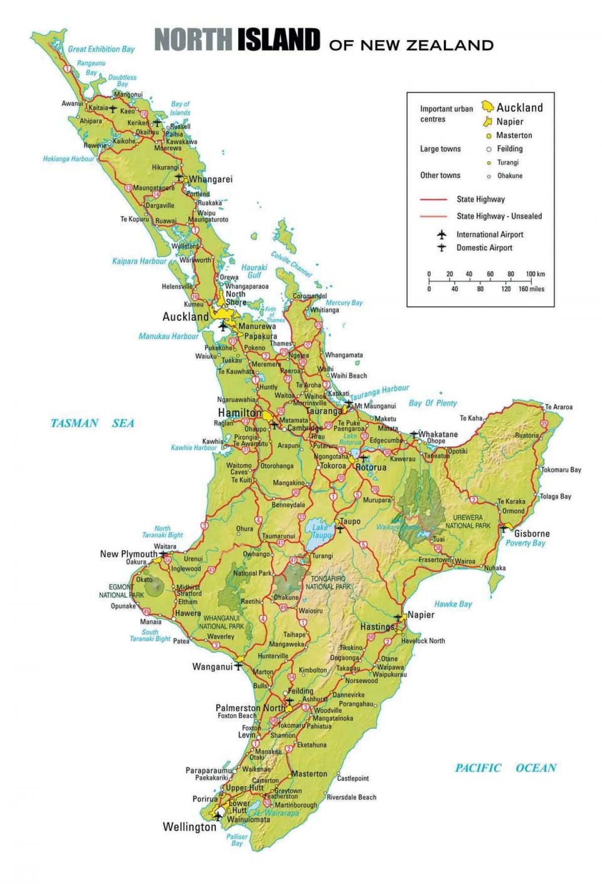 карта северне Новом Зеланду