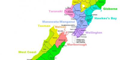 Нови Зеланд област на мапи