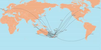 Ваздуха Нови Зеланд карта трасе међународне